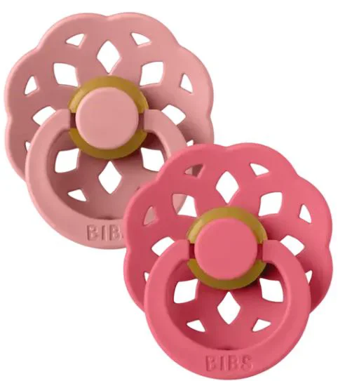 Set 2 suzete rotunde din latex BIBS Boheme Dusty Pink/Coral (6-18 luni) foto