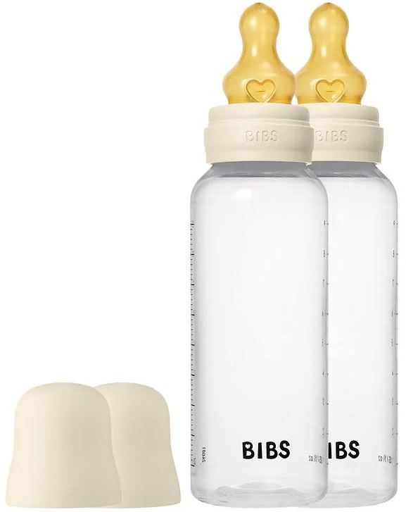 image for Набор из 2-х пластиковых бутылочек антиколиковых BIBS Ivory с латексной соской 3+ месяца, 2x270 мл foto