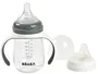 Biberon de invatare 2 in 1 din tritan Beaba Mineral Grey, 210 ml foto