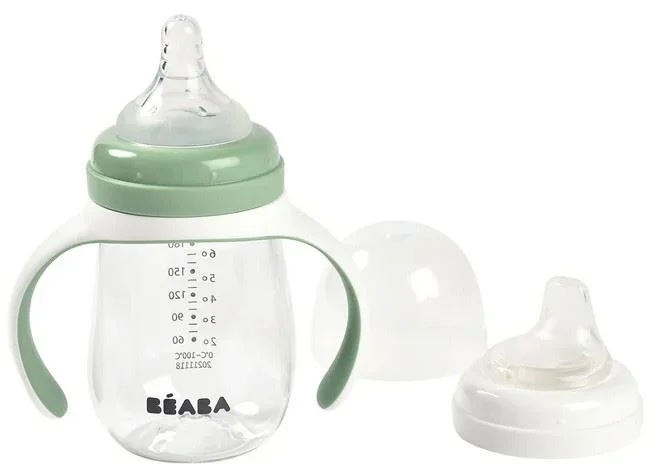 image for Biberon de invatare 2 in 1 din tritan Beaba Sage Green, 210 ml foto