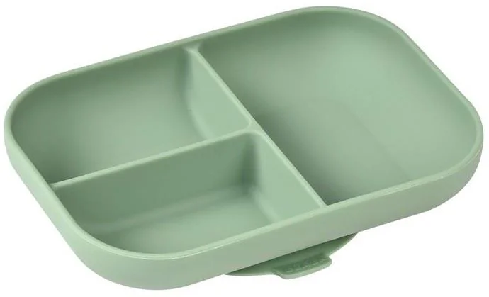 image for Силиконовая разделённая тарелка с присоской Beaba Sage Green foto