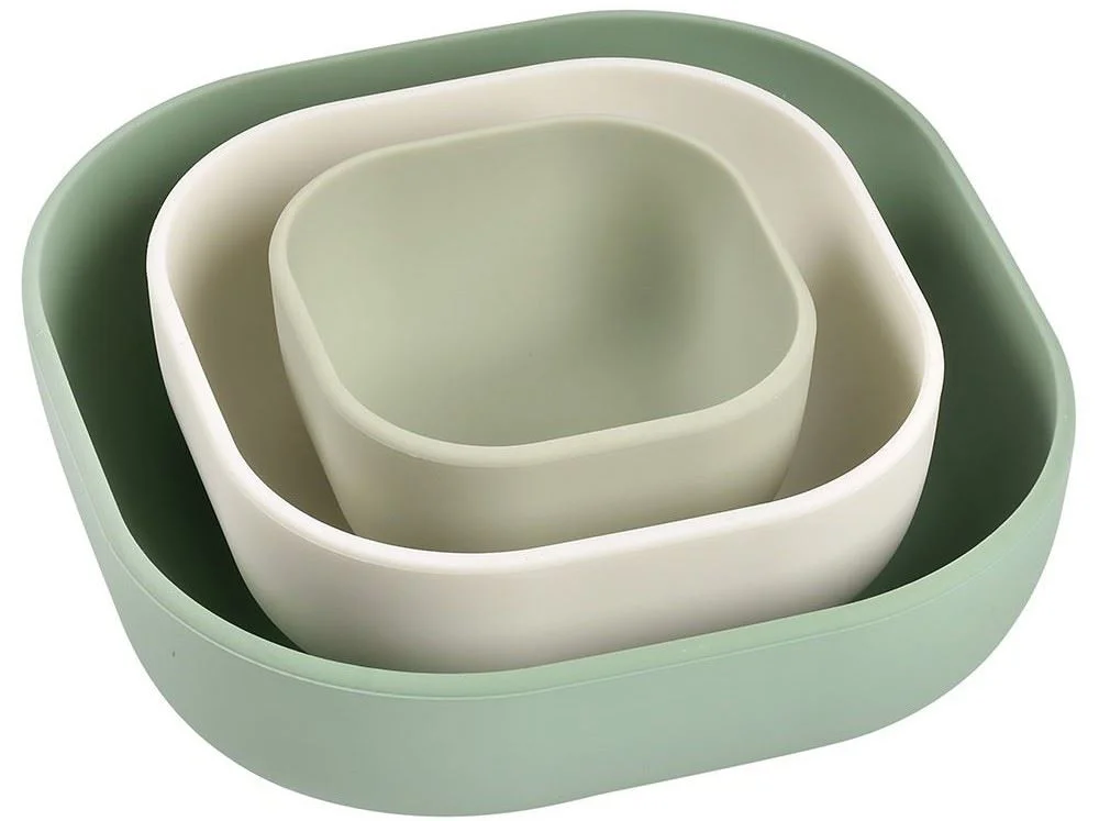 Set boluri din silicon Beaba Sage Green, 3 buc. foto