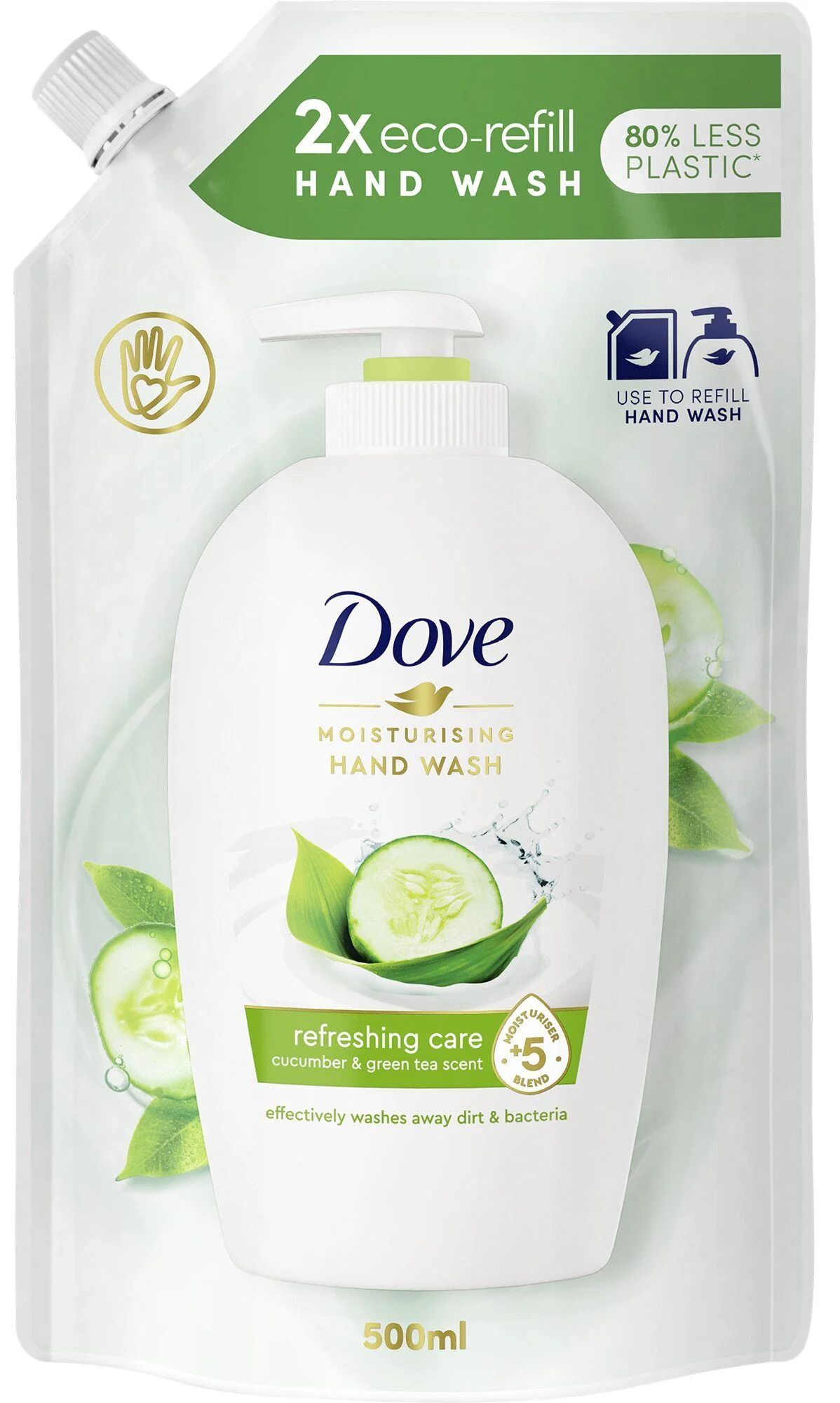 image for Жидкое мыло Dove Cucumber & Green Tea Scent, рефил, 500 мл foto