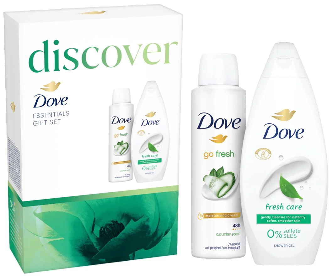 Set cadou Dove Gel de dus+Deodorant Spray Fresh Care Cucumber foto