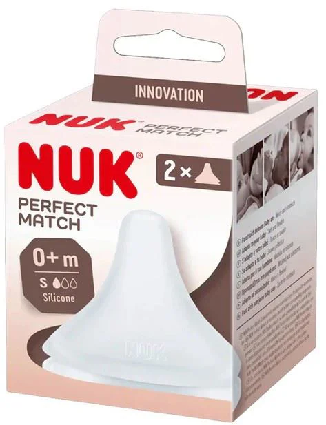 image for Соска из силикона NUK Perfect Match, медленный поток (0–6 мес.), 2 шт. foto