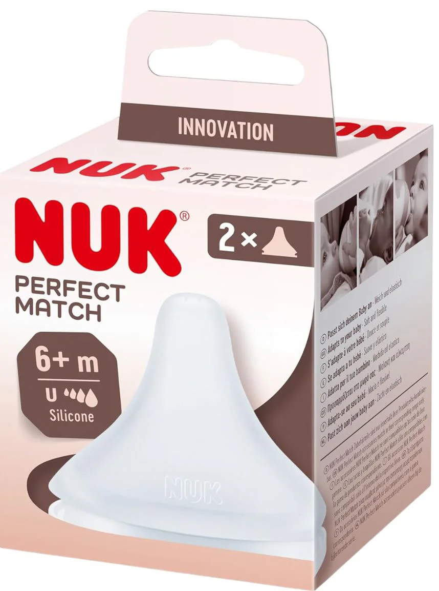 image for Соска из силикона NUK Perfect Match, универсальный поток (6–12 мес.), 2 шт. foto