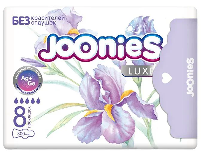 image for Одноразовые ночные женские прокладки Joonies Luxe, 8 шт. foto