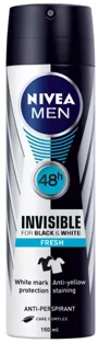Deodorant spray NIVEA Men Invisible B&W Fresh, 150 ml foto