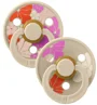 Set 2 suzete rotunde din latex BIBS Studio Colour Morning Bloom - Vanilla Mix (6-18 luni) foto