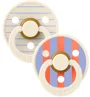 Set 2 suzete rotunde din latex BIBS Studio Colour Pin - Ivory Hush Mix (0-6 luni) foto