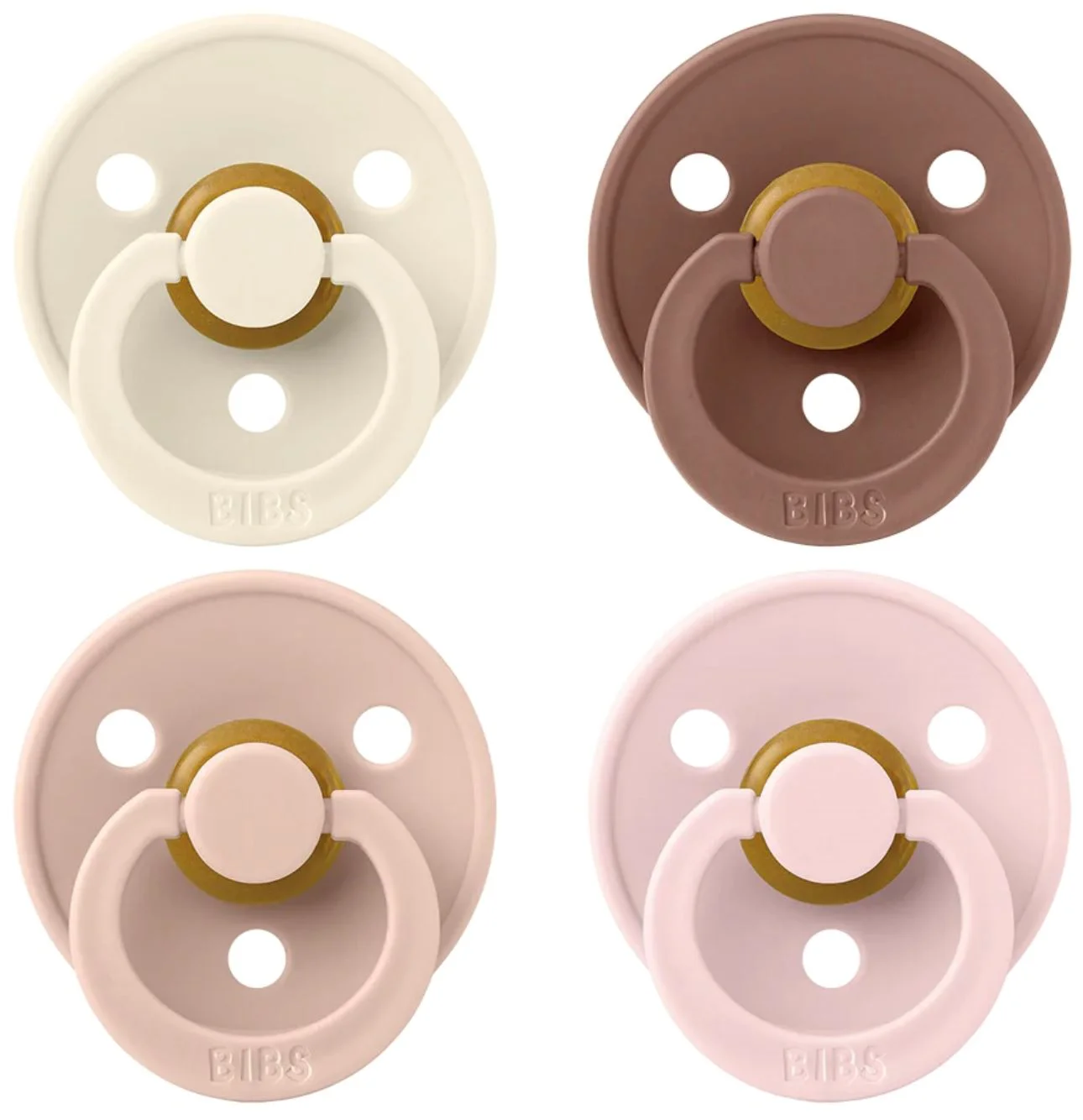 image for Набор из 2 круглых пустышек BIBS Colour Ivory/Blush/Woodchuck/Blossom (6-18 мес.) foto