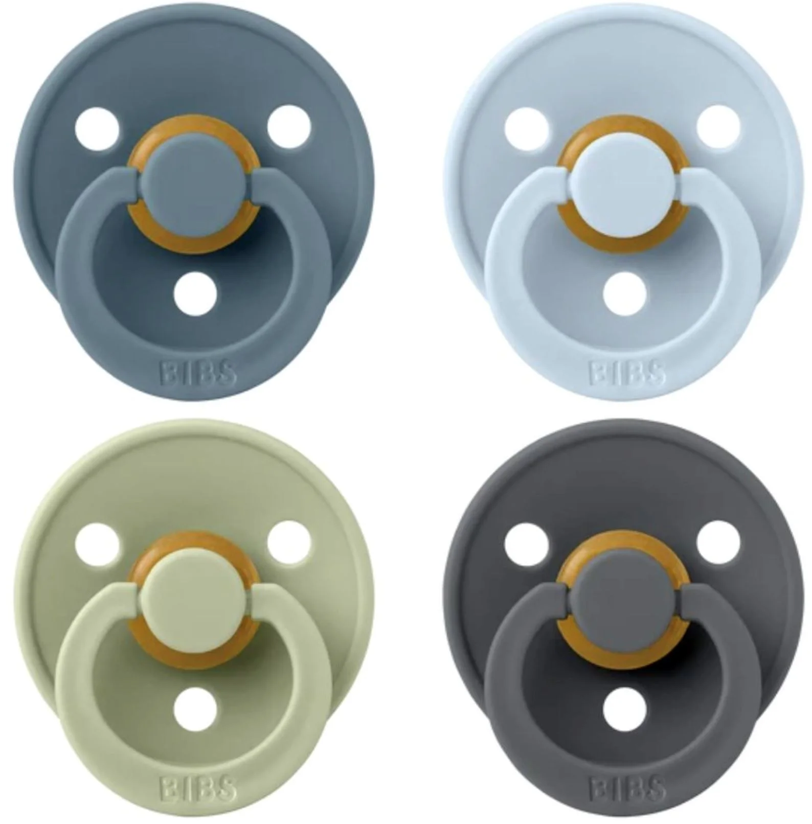 Набор из 2 круглых пустышек BIBS Colour Petrol/Sage/Baby Blue/Iron (6-18 мес.) foto