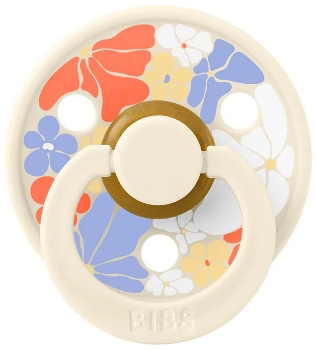 Suzeta rotunda din latex BIBS Studio Colour Flower Child - Ivory (6-18 luni) foto