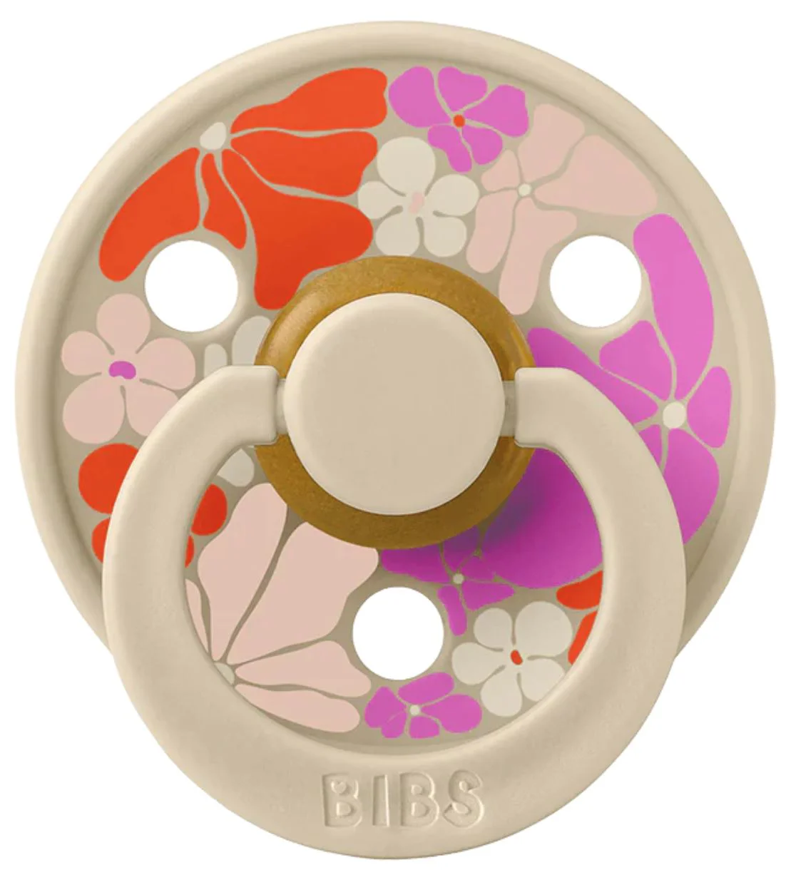 Suzeta rotunda din latex BIBS Studio Colour Flower Child - Vanilla (6-18 luni) foto