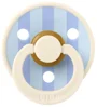 Suzeta rotunda din latex BIBS Studio Colour Block - Ivory/Dusty Blue (6-18 luni) foto