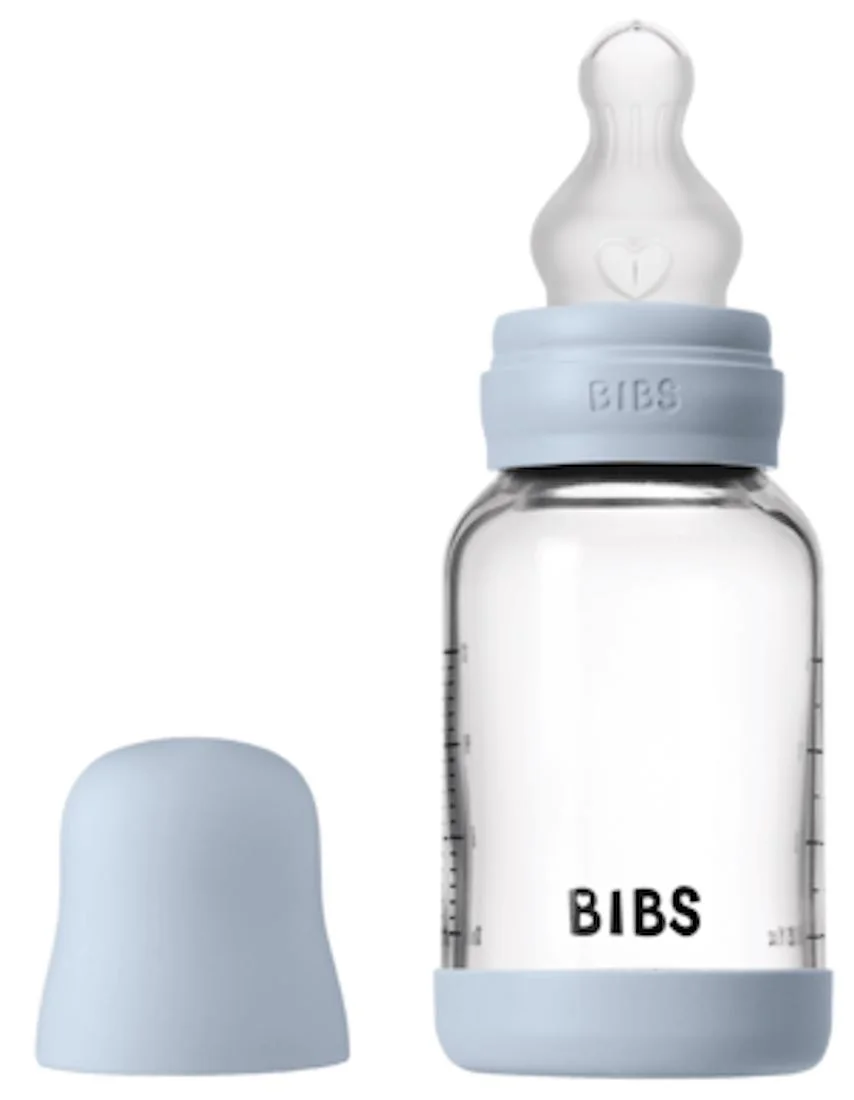 image for Biberon din sticla anticolici BIBS Baby Blue cu tetina din silicon 0+ luni, 120 ml foto