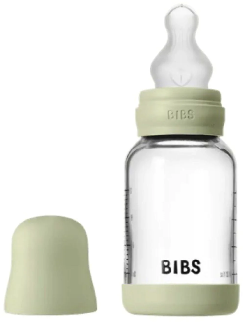 image for Стеклянная антиколиковая бутылочка BIBS Sage с силиконовой соской 0+ мес, 120 мл foto