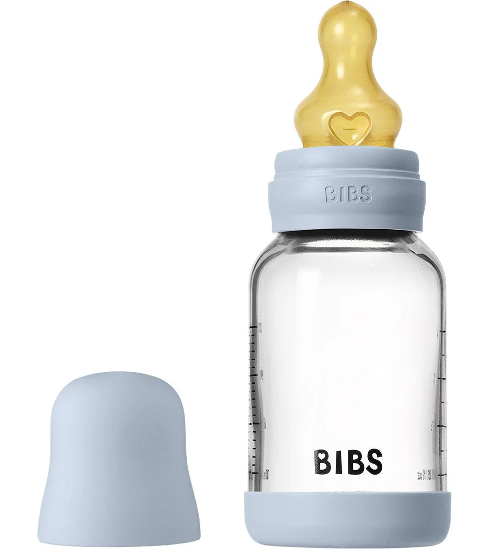 image for Biberon din sticla anticolici BIBS Baby Blue cu tetina din latex 0+ luni, 120 ml foto