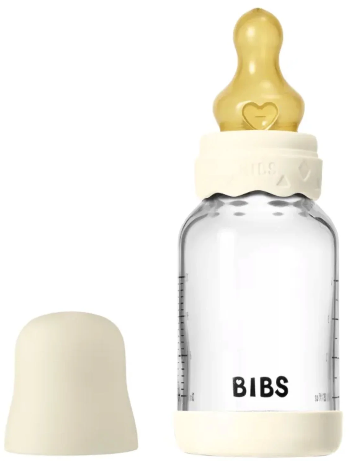 Biberon din sticla anticolici BIBS Boheme Ivory cu tetina din latex 0+ luni, 120 ml foto