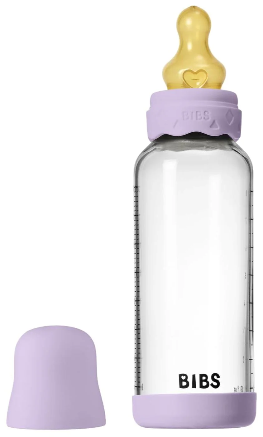 image for Biberon din sticla anticolici BIBS Boheme Violet Sky cu tetina din latex 3+ luni, 240 ml foto