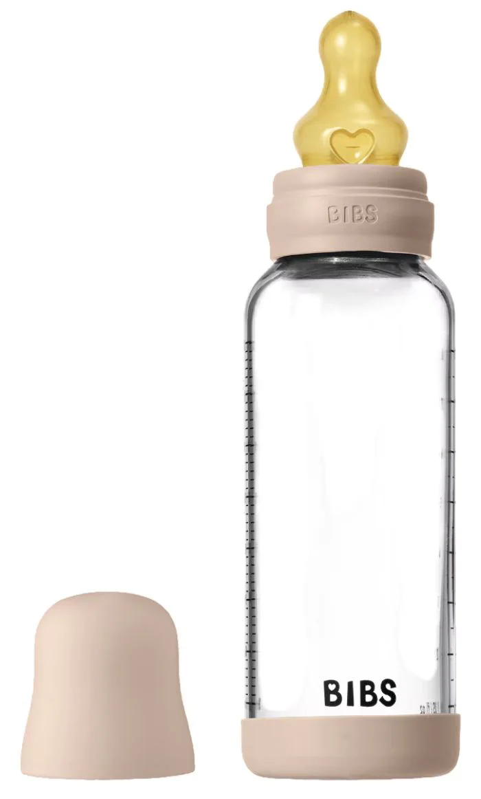 Biberon din sticla anticolici BIBS Blush cu tetina din latex 3+ luni, 240 ml foto