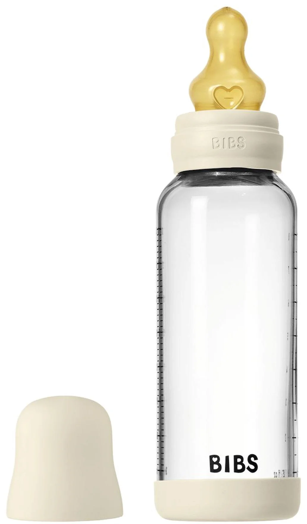 image for Biberon din sticla anticolici BIBS Ivory cu tetina din latex 3+ luni, 240 ml foto