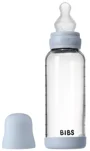Biberon din sticla anticolici BIBS Baby Blue cu tetina din silicon 3+ luni, 240 ml foto