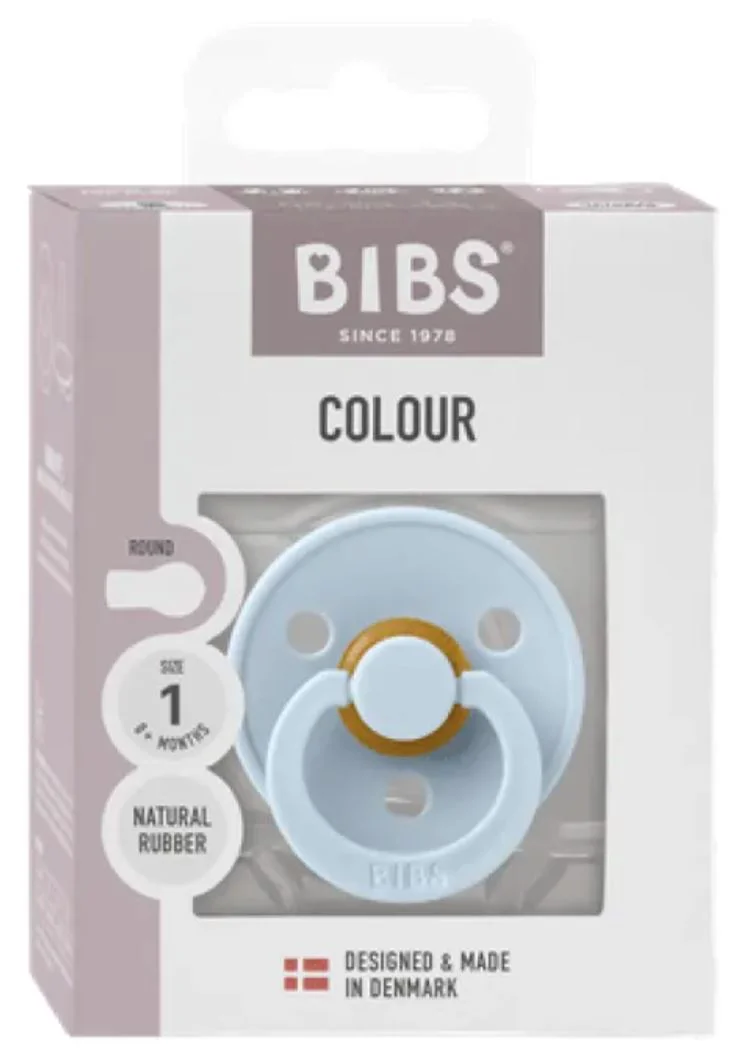image for Пустышка круглая латексная BIBS Baby Blue (0-6 мес.) - Премиальная упаковка foto