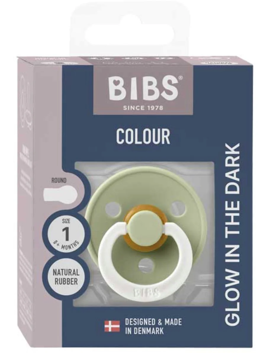 Suzeta rotunda din latex BIBS Glow Sage (0-6 luni) - Ambalaj premium foto