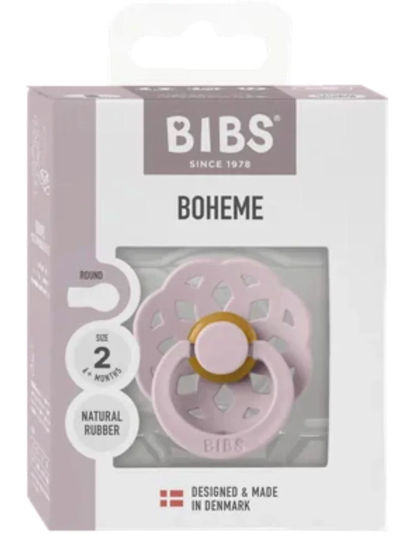 Suzeta rotunda din latex BIBS Boheme Dusky Lilac (6-18 luni) - Ambalaj premium foto