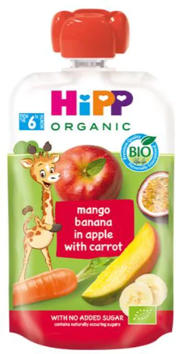 image for Piure HiPPiS Mango, banane, mere si morcov (6+ luni), 100 g foto