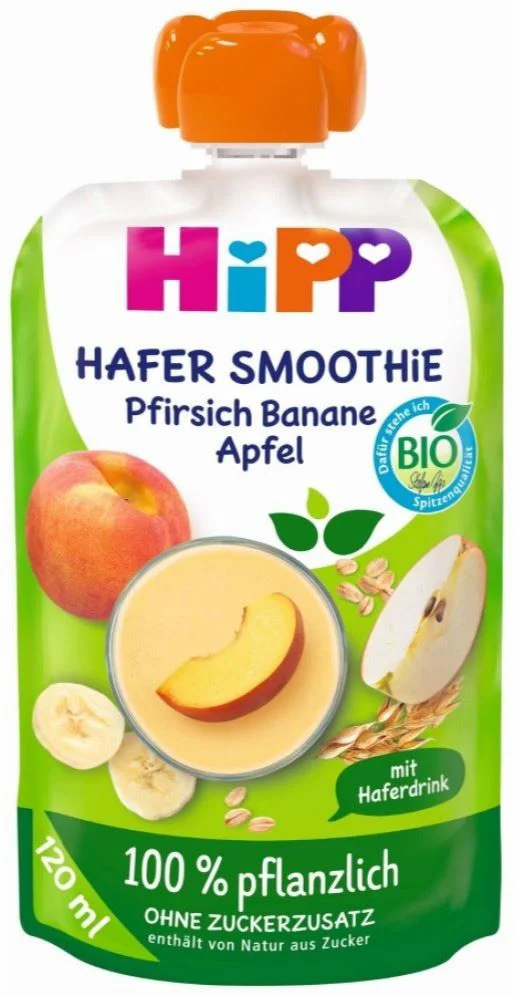 image for Smoothie HiPP de piersici, mere, banane si ovaz (12+ luni), 120 g foto