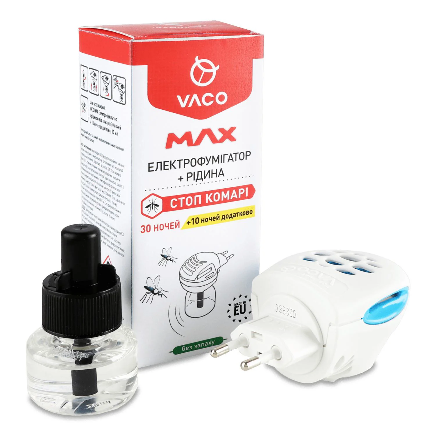 image for Электрофумигатор с репеллентом от комаров VACO MAX, на 30 ночей, 30 мл foto