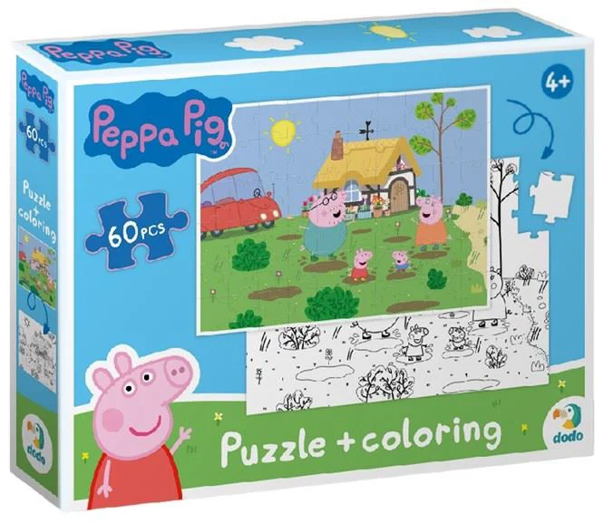 Puzzle 2 in 1 Dodo Peppa Pig Distractie in gradina, 60 el. foto