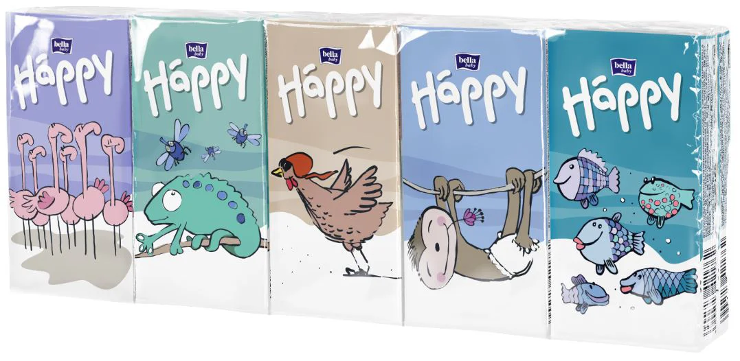 Сухие салфетки Bella Baby Happy (3 слоя), 10×9 шт. foto