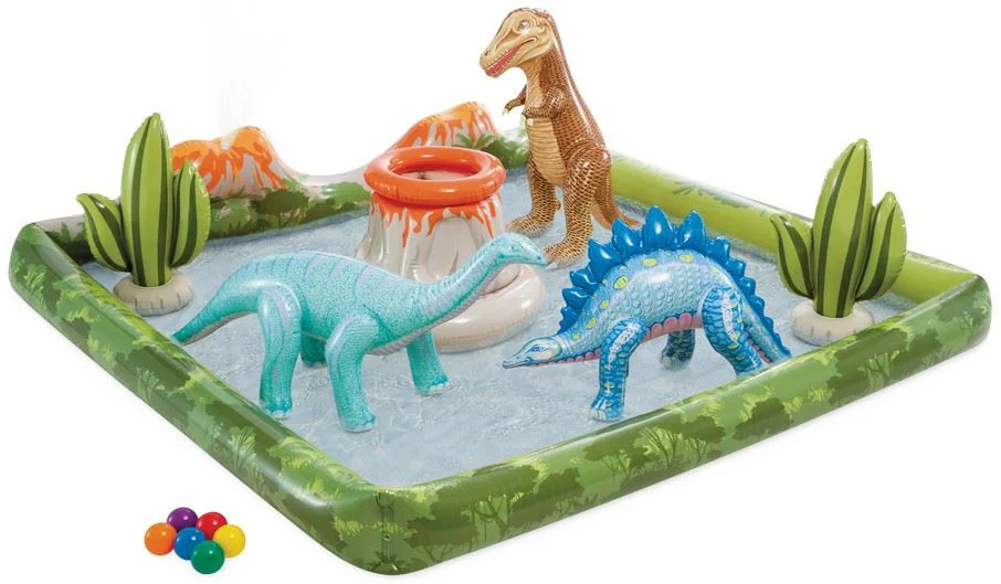 image for Centru de joaca gonflabil Intex Jurassic Adventure, 201x201x36 cm foto