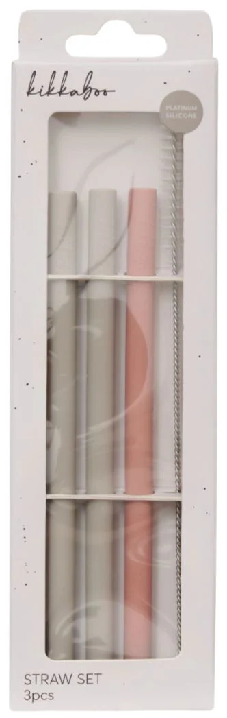 image for Набор сменных силиконовых трубочек KikkaBoo Platinum Blush foto