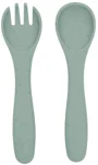 Set furculita si lingurita KikkaBoo Platinum Silicone Sage foto