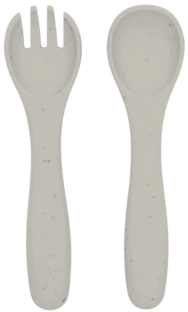 image for Set furculita si lingurita KikkaBoo Platinum Silicone Sand foto