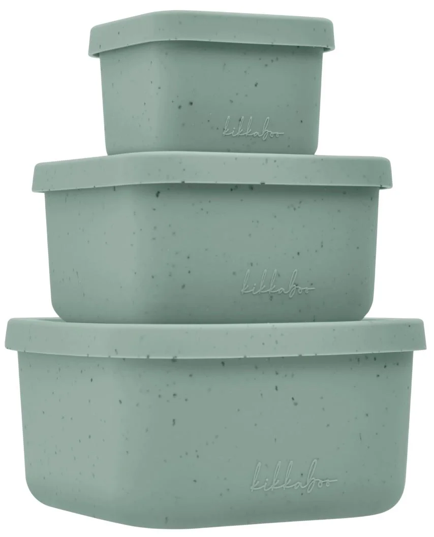 image for Набор силиконовых контейнеров KikkaBoo Platinum Snack Box Sage, 3 шт. foto