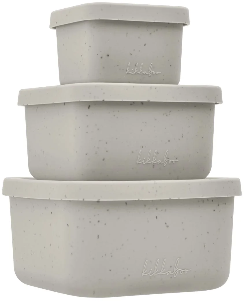 image for Набор силиконовых контейнеров KikkaBoo Platinum Snack Box Sand, 3 шт. foto