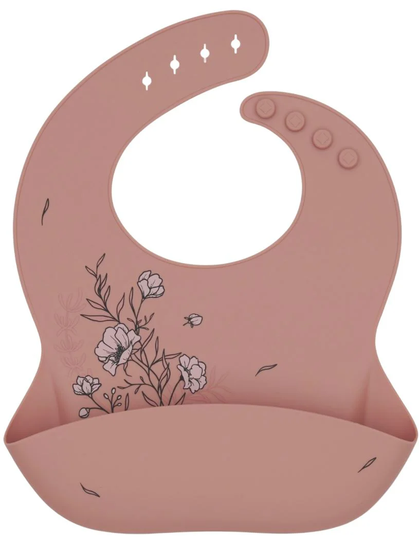 image for Baveta din silicon KikkaBoo Platinum Flora Blush foto