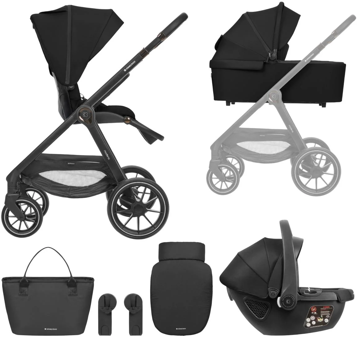 image for Carucior 3 in 1 KikkaBoo Modena Black foto