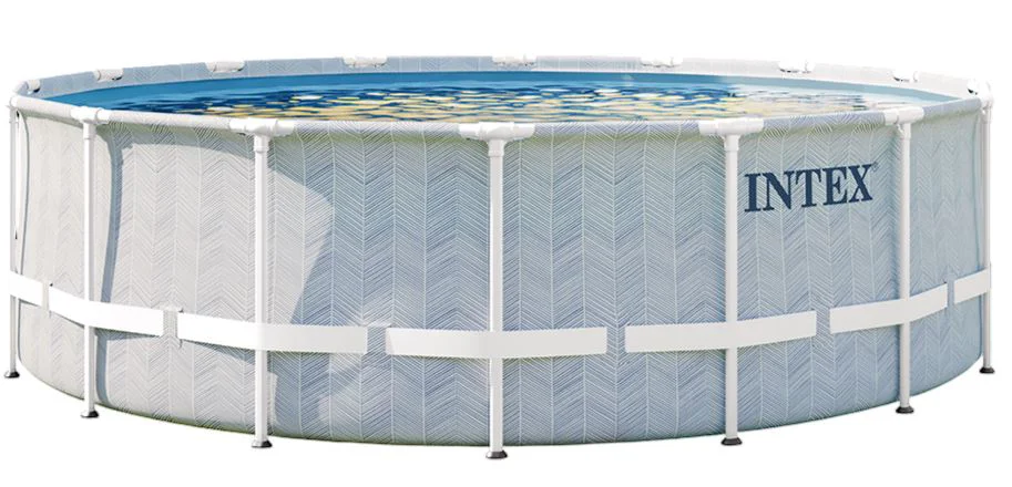 image for Piscina Intex Chevron prism frame premium, 488 x122 cm, 19156 l, cadru metalic foto
