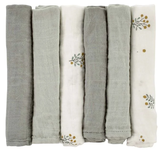 Set pelinci de muselina din bambus Jane Botanic, 35x35, 6 buc. foto