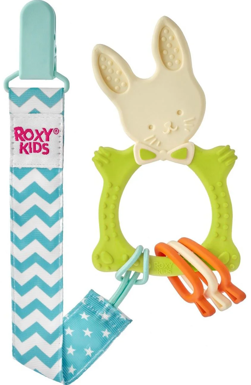 image for Inel gingival Roxy Kids Green Bunny cu lantisor foto