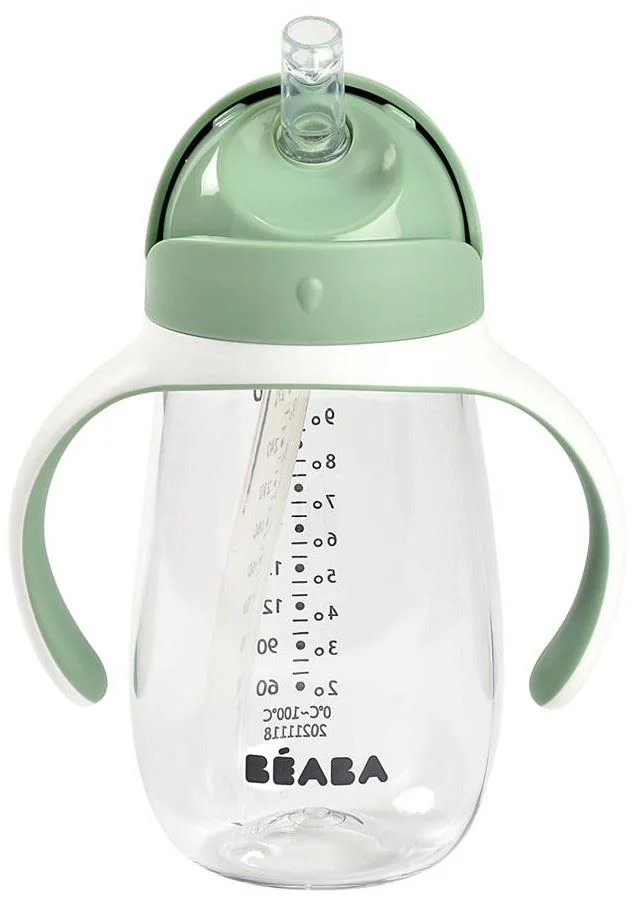 image for Cana cu pai din tritan Beaba Sage Green, 300 ml foto
