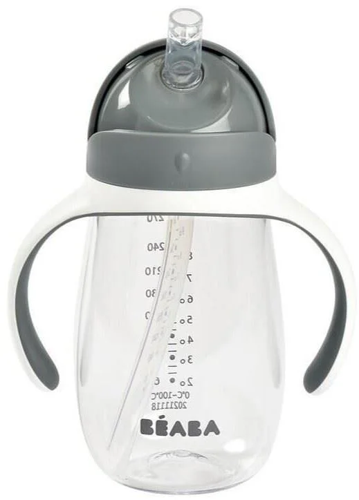 image for Cana cu pai din tritan Beaba Mineral Grey, 300 ml foto