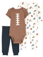 Carter's Set 3 piese Pantaloni, body si pijama Football foto