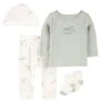 Carter's Set 4 piese Green Turtle - Pantaloni, bluza, caciulita si sosete foto